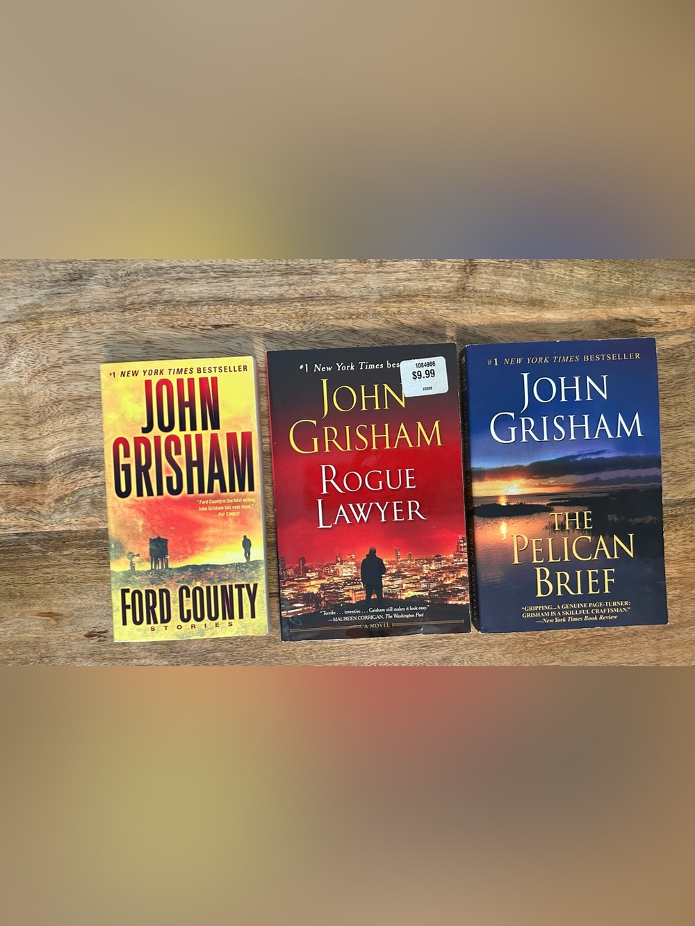 John Grisham Paperback Lot of 3. Ford County, Rogue Lawyer, & The Pelican Brief.